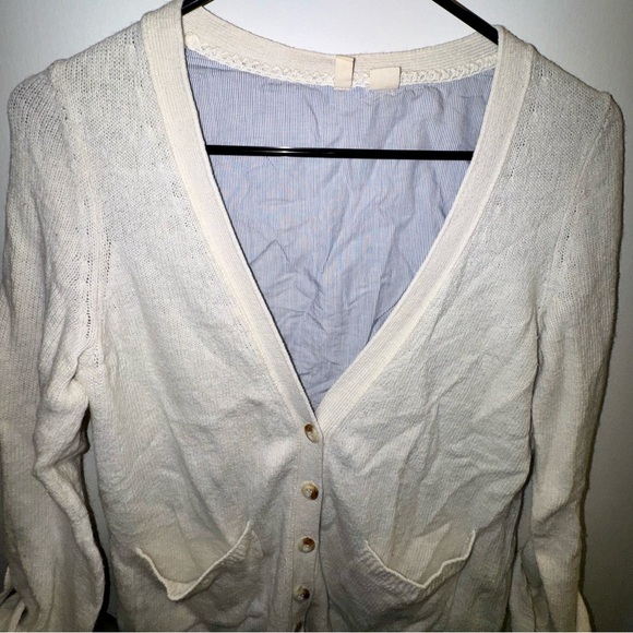 Moth Cream Button-Down Cardigan - Picture 4 of 10